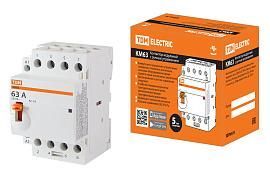 Контактор модульный с ручным управлением КМ63/4-63 4НО 230В АС SQ0213-0107 TDM от поставщика КабельСпецСтрой