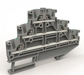 Трехуровневая клемма на 2,5 кв.мм синяя ZEFT200BL DKC от поставщика КабельСпецСтрой