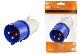Вилка кабельная силовая 033 2Р+РЕ 63А 220В IP54 SQ0601-0010 TDM от поставщика КабельСпецСтрой Вилка кабельная силовая 033 2Р+РЕ 63А 220В IP54 SQ0601-0010 TDM от поставщика КабельСпецСтрой