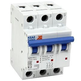 Выключатель автоматический 5А 3П трехполюсный характеристика K 10kA OptiDin BM63-3K5-10-УХЛ3 260210 КЭАЗ от поставщика КабельСпецСтрой