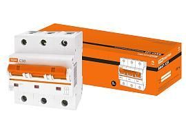 Выключатель автоматический 50А 3П трехполюсный характеристика C 15кА ВА47-125 SQ0208-0080 TDM от поставщика КабельСпецСтрой